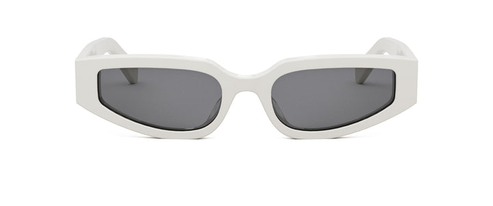 Celine Triomphe white sunglasses with dark lenses, front view