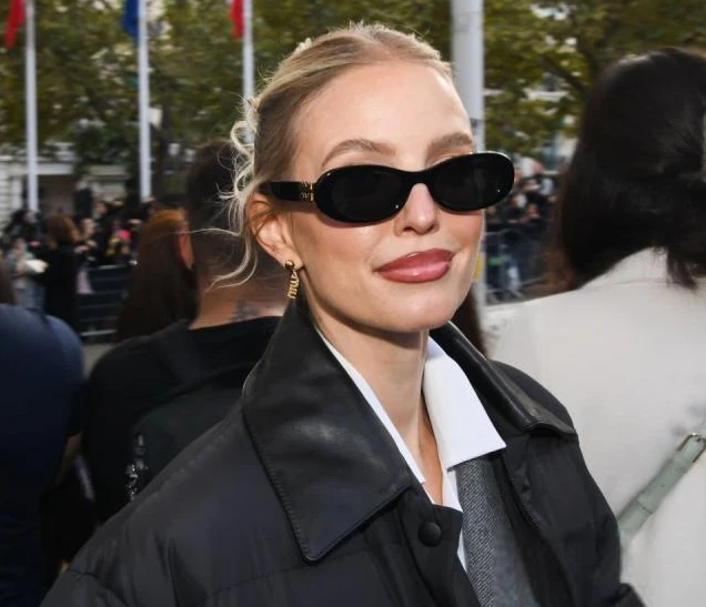 Miu Miu MU06ZS Black Gold Oval Sunglasses