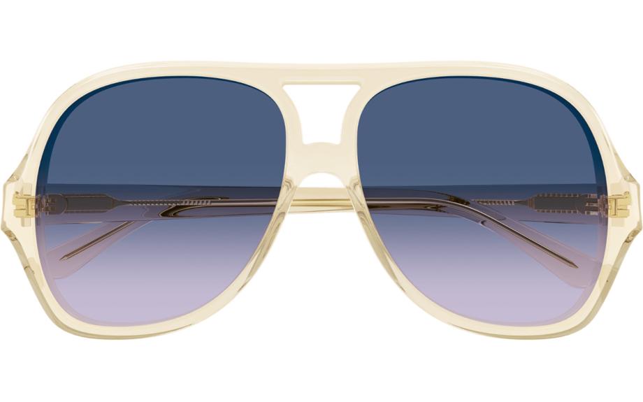 Chloe CH0289S Oversized Pilot Sunglasses in Transparent Yellow