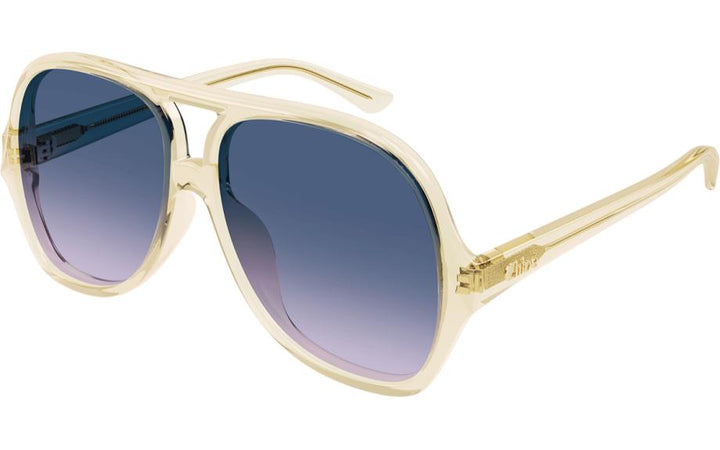 Chloe CH0289S Oversized Pilot Sunglasses in Transparent Yellow