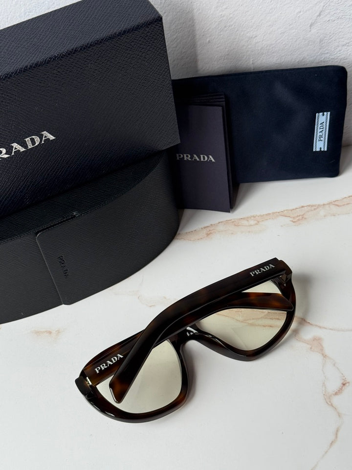 Prada PR C05S Aviator Sunglasses in Havana Bluelight