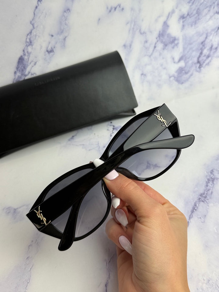 Saint Laurent SL M8 Geometric Sunglasses in Black