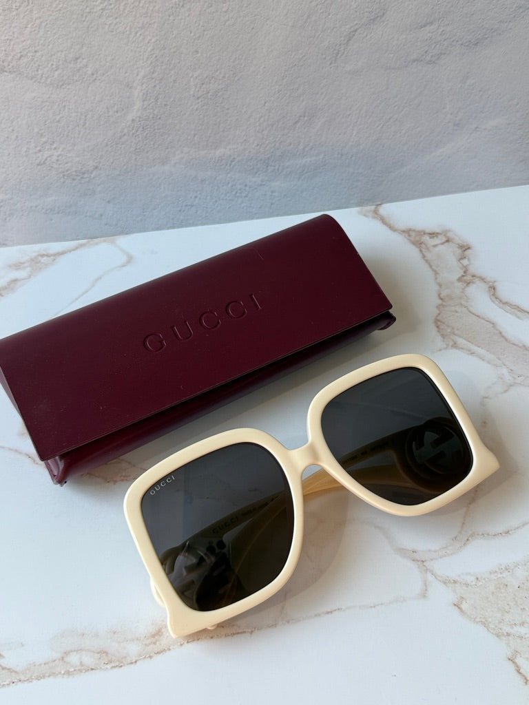Gucci GG1326S Oversized Square Sunglasses in Ivory Grey