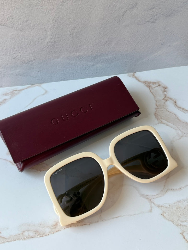 Gucci GG1326S Oversized Square Sunglasses in Ivory Grey