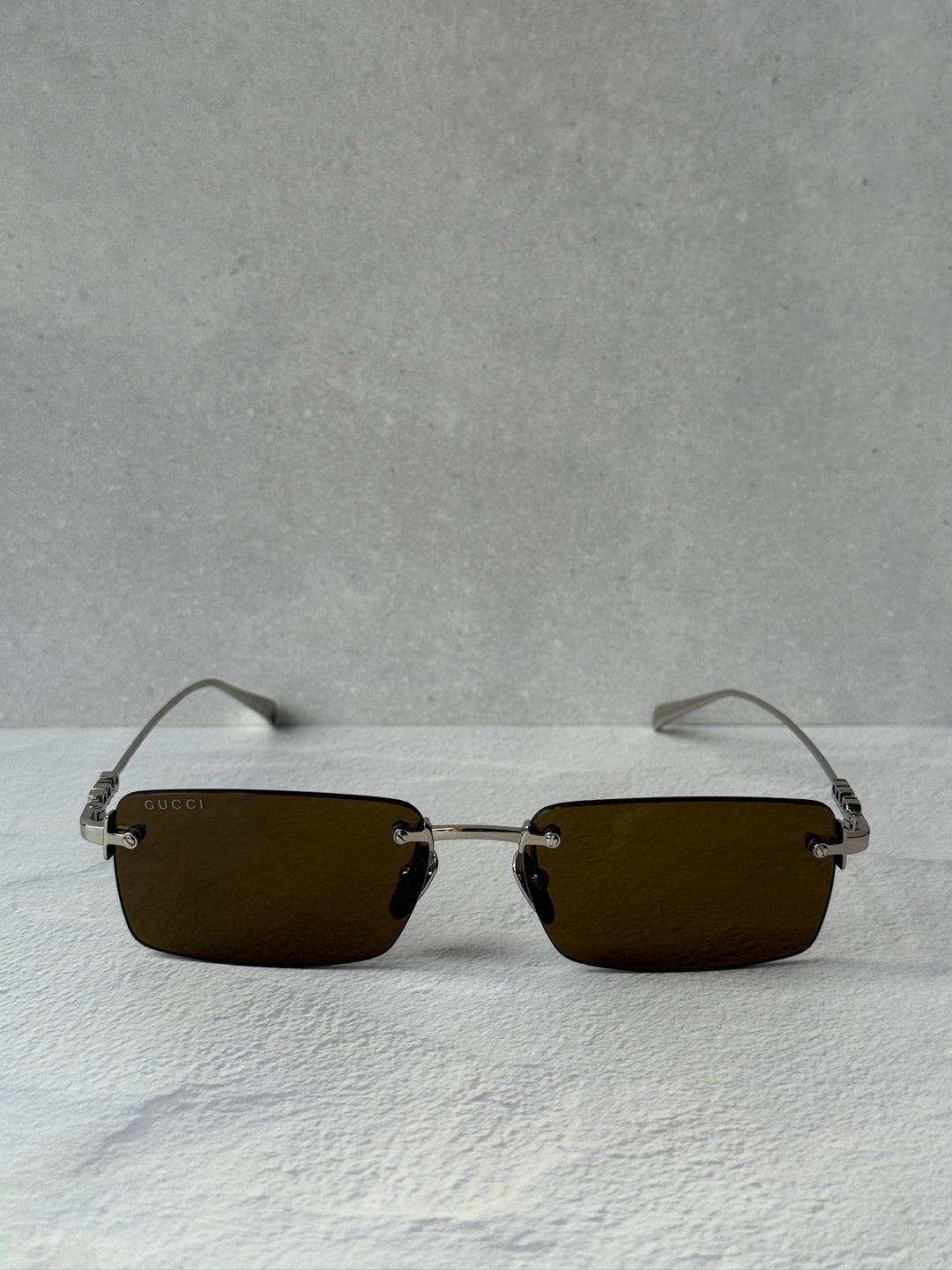 Gucci GG1941S Rimless Sunglasses in Silver Brown