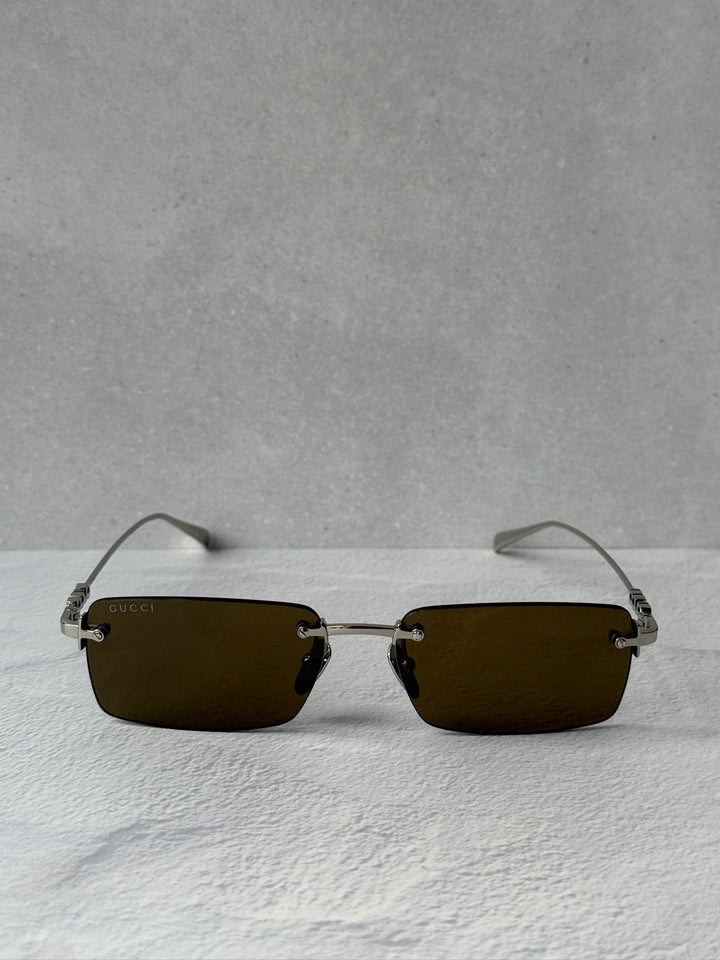 Gucci GG1941S Rimless Sunglasses in Silver Brown