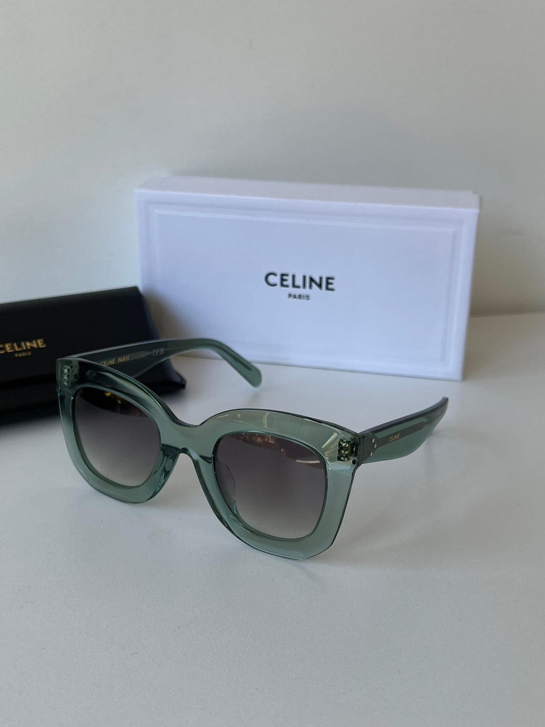 Celine CL4005FN Marta Green Cat Eye Sunglasses