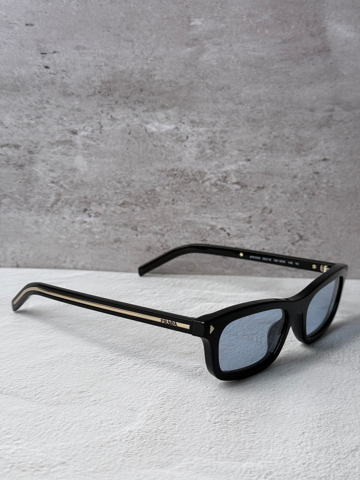 Prada PR D05S Rectangular Sunglasses in Black Blue