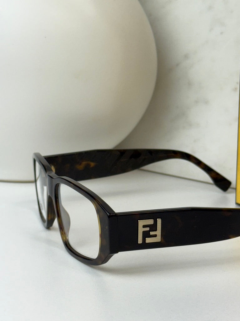 Fendi FE50115I Squared Unisex Brown Frames