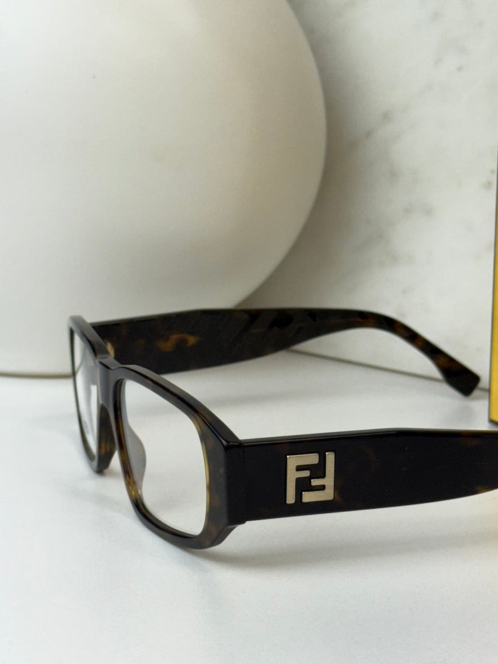 Fendi FE50115I Squared Unisex Brown Frames