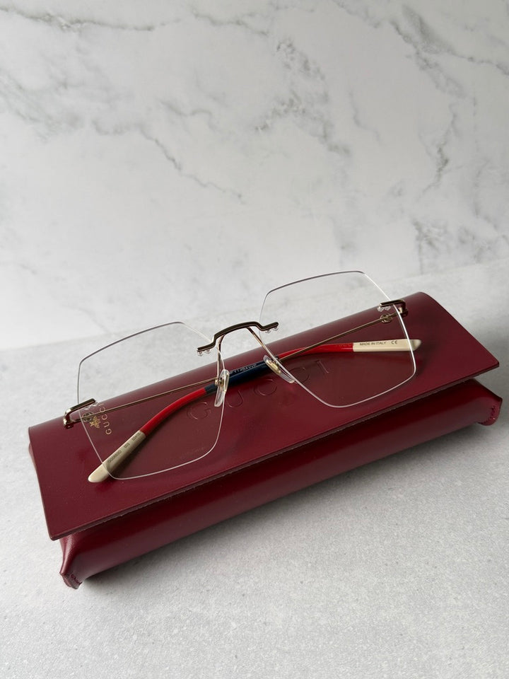 GG0683O Gold Hexagon Rimless Eyeglasses Frames