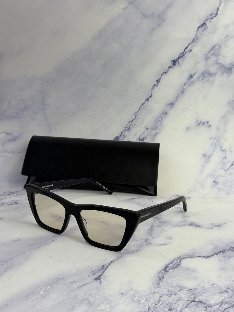 Saint Laurent SL276 Mica Cat Eye Sunglasses in Black Yellow