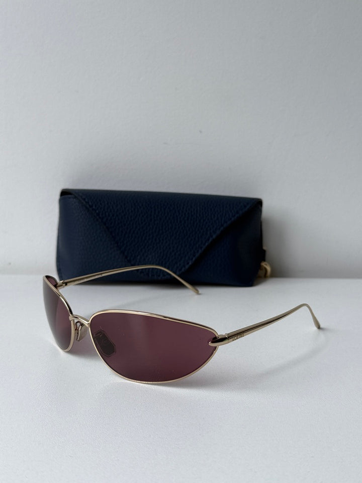 Loewe LW40164U Mask Sunglasses in Gold Purple