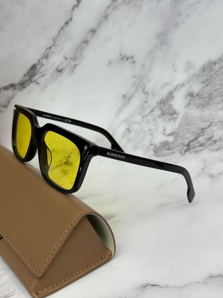 Burberry BE4337F Carnaby Black Yellow Lens Sunglasses