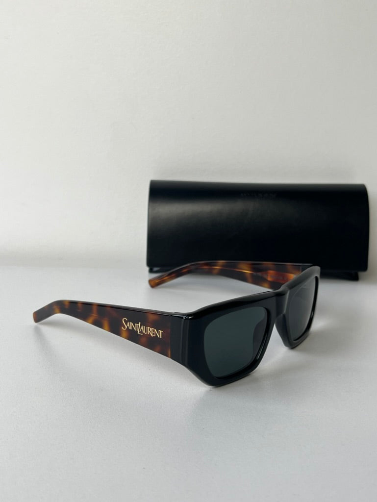 Saint Laurent SL740 Sunglasses in Black Havana | Designer Daydream