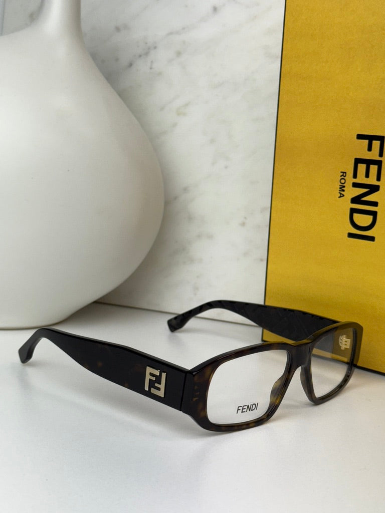 Fendi FE50115I Squared Unisex Brown Frames