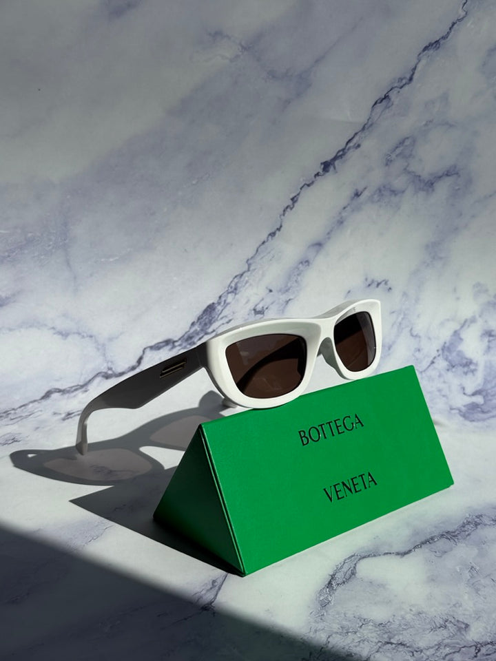 Bottega Veneta BV1326S Wrap Sunglasses in White