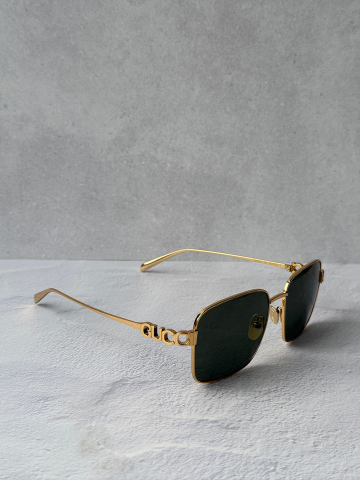 Gucci GG1937S Square Wrap Sunglasses in Gold