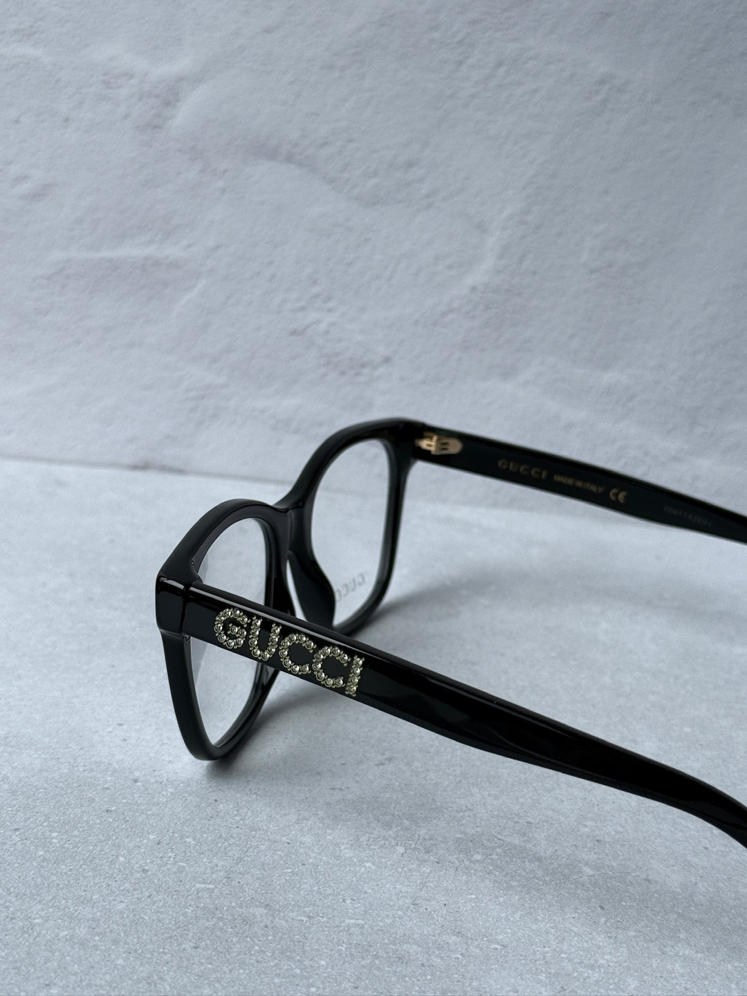Gucci GG0420O Crystal Logo Cat Eye Eyeglasses Frames in Black