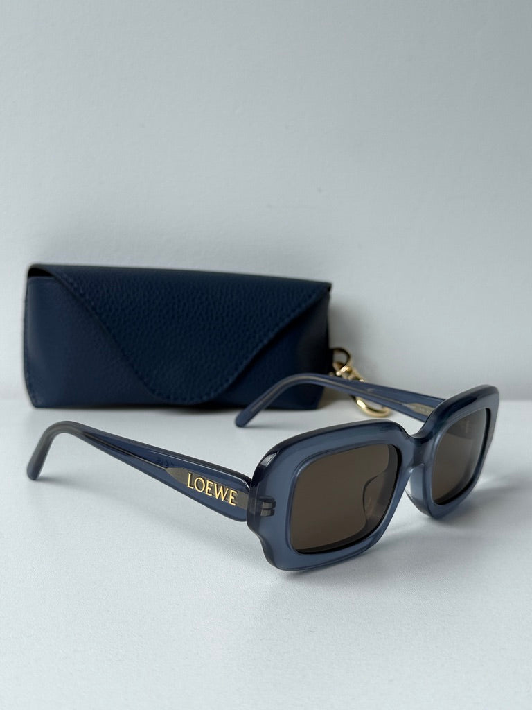 Loewe LW40158F Rectangular Sunglasses in Blue