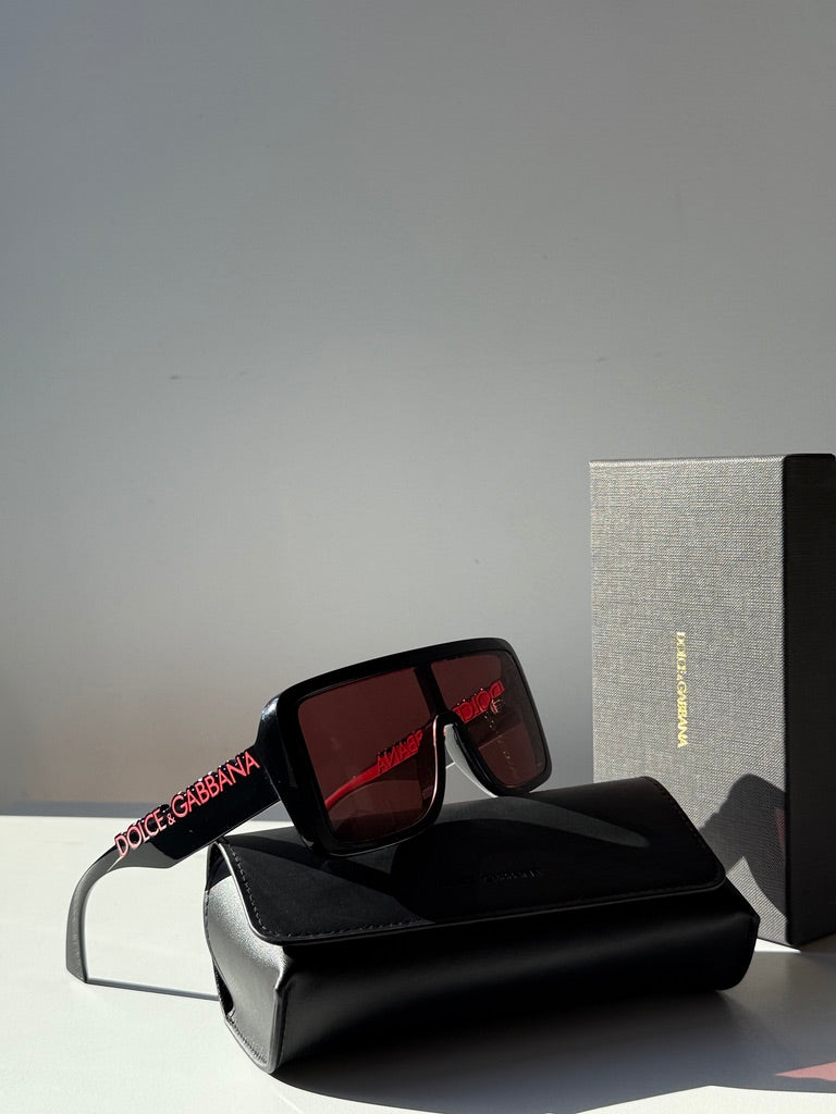 Dolce Gabbana DG6204 Oversized Mask Black Sunglasses