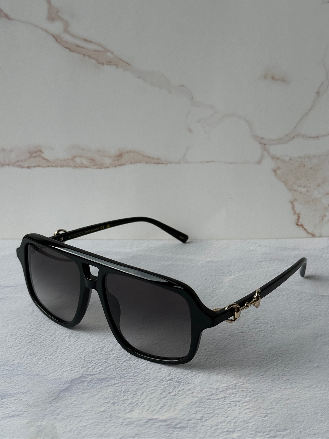 Gucci GG2052S Black Horsebit Aviator Sunglasses