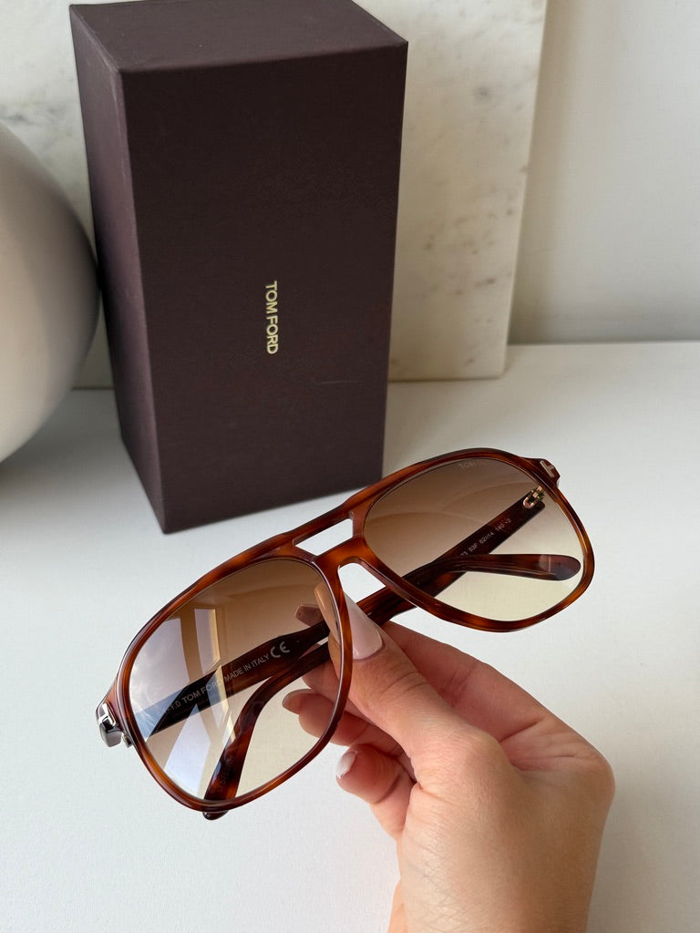 Tom Ford Raoul FT0753 Aviator Sunglasses in Havana Brown