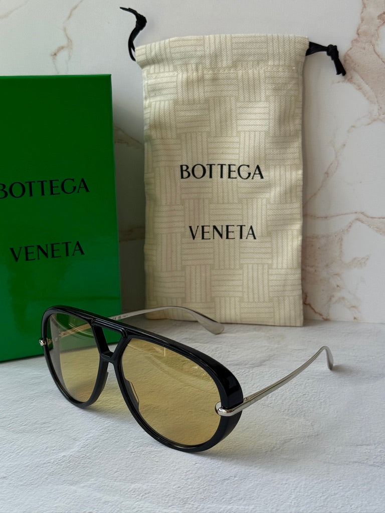 Bottega Veneta BV1274S Black Aviator Sunglasses