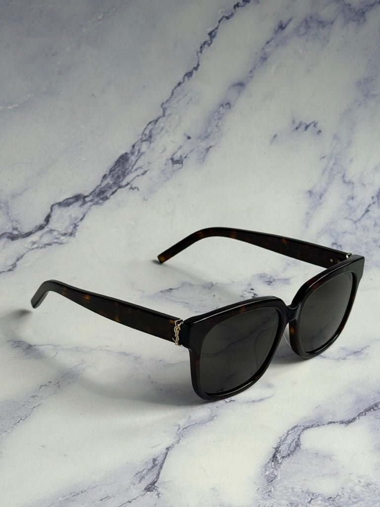 Saint Laurent SLM40/FN Square Sunglasses in Havana Brown