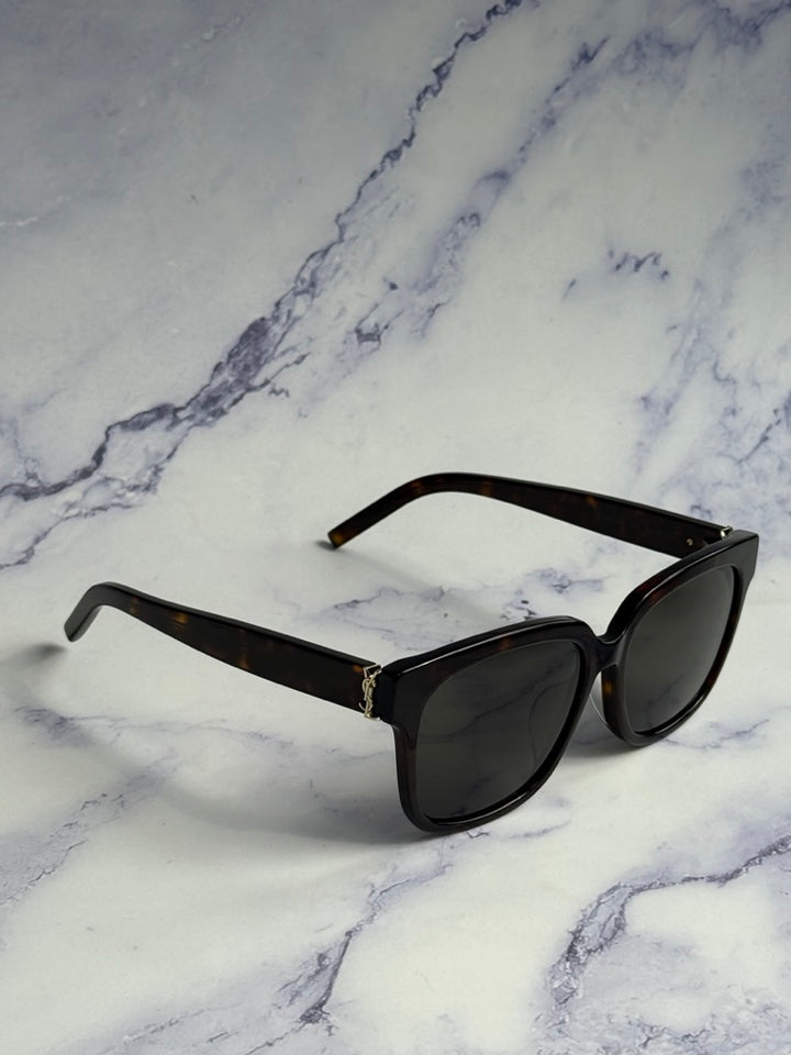 Saint Laurent SLM40/FN Square Sunglasses in Havana Brown