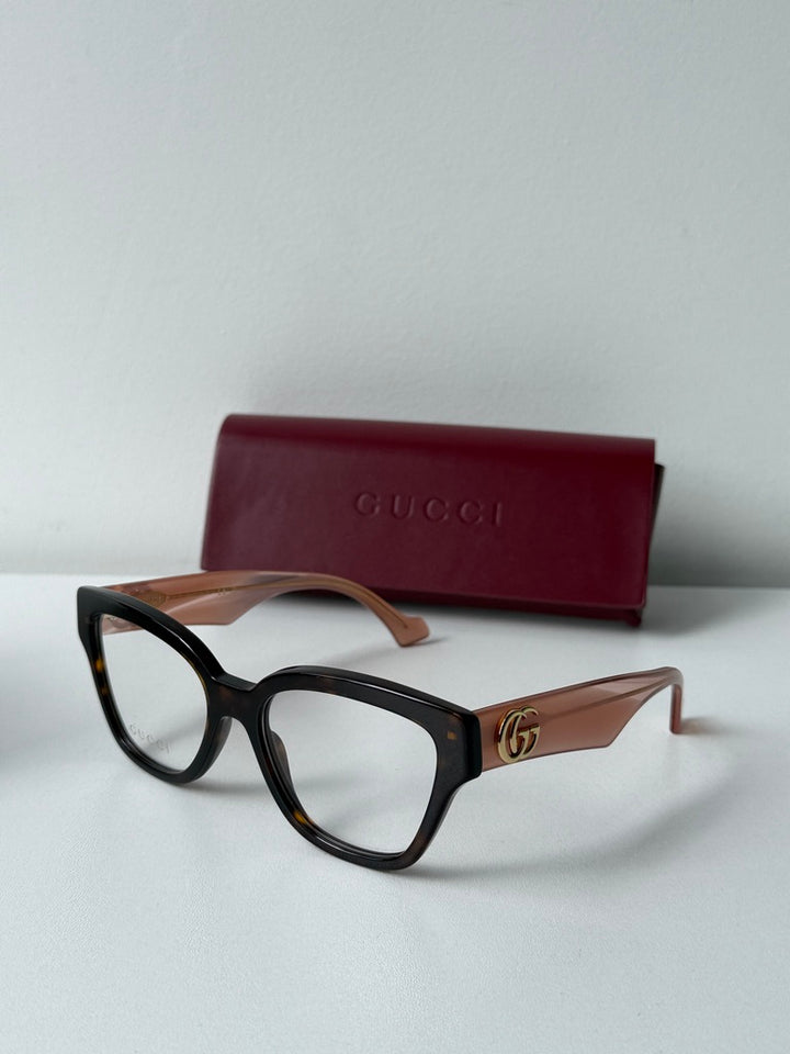 Gucci GG1424O Cat Eye Frames in Havana Brown Pink
