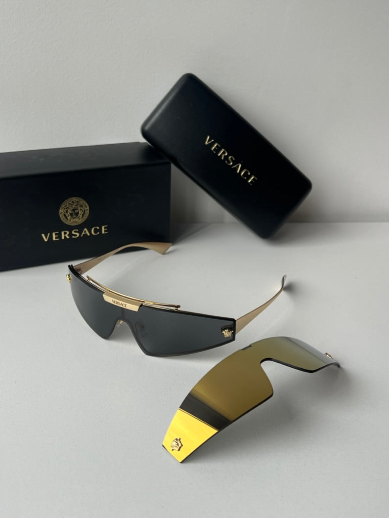 Versace VE2265 2 Lens Shield Sunglasses in Black