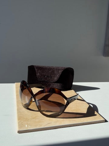 Tom Ford Carine FT0902 Havana Brown Mask Sunglasses