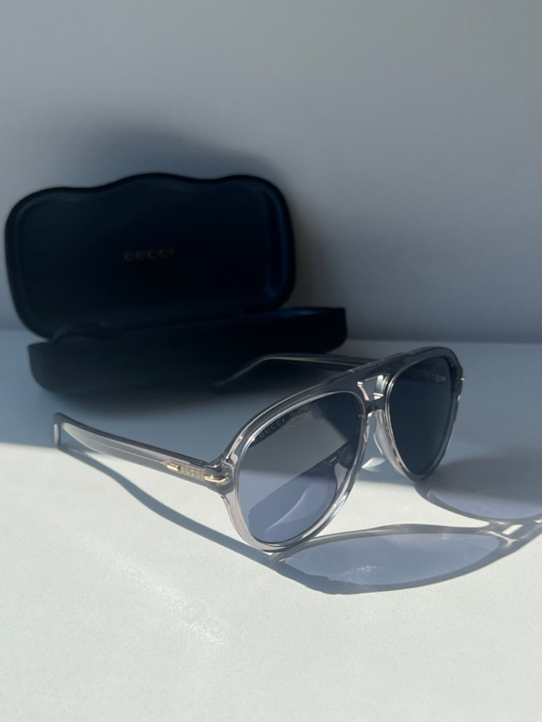 Gucci GG1443S Grey Aviator Sunglasses