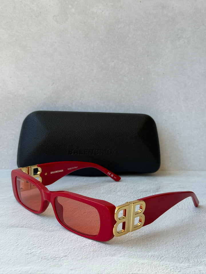 Balenciaga BB0096S Logo Sunglasses in Red