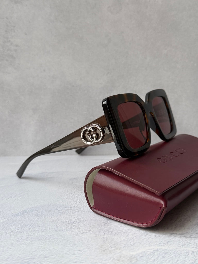 Gafas de sol con montura gruesa en marrón Gucci GG1338SK