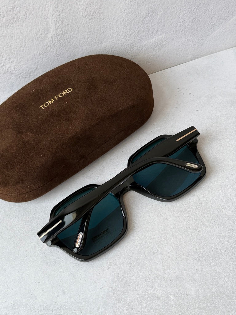 Tom Ford Romy FT1032 Sunglasses in Black Blue Lens