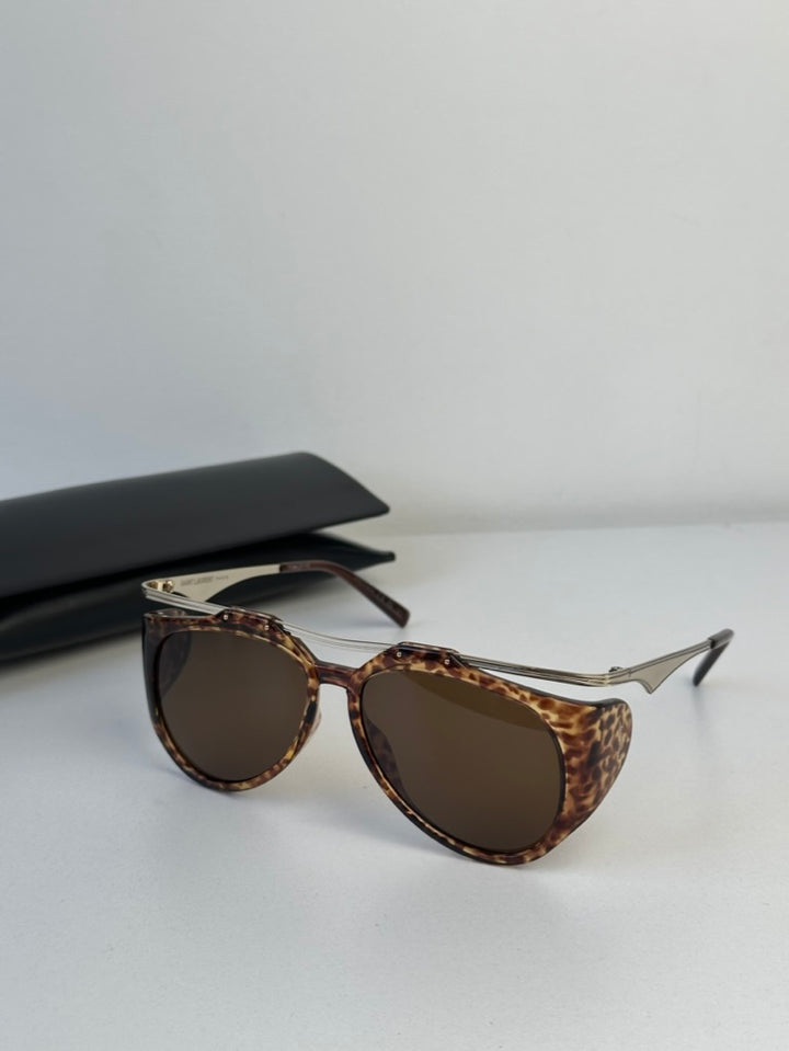 Saint Laurent SL M137 Amelia Sunglasses in Brown