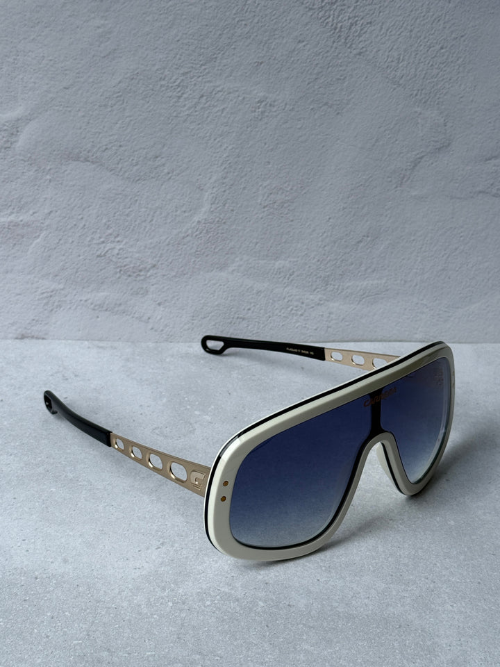 Carrera Flaglab 17 Oversized Mask Sunglasses in White