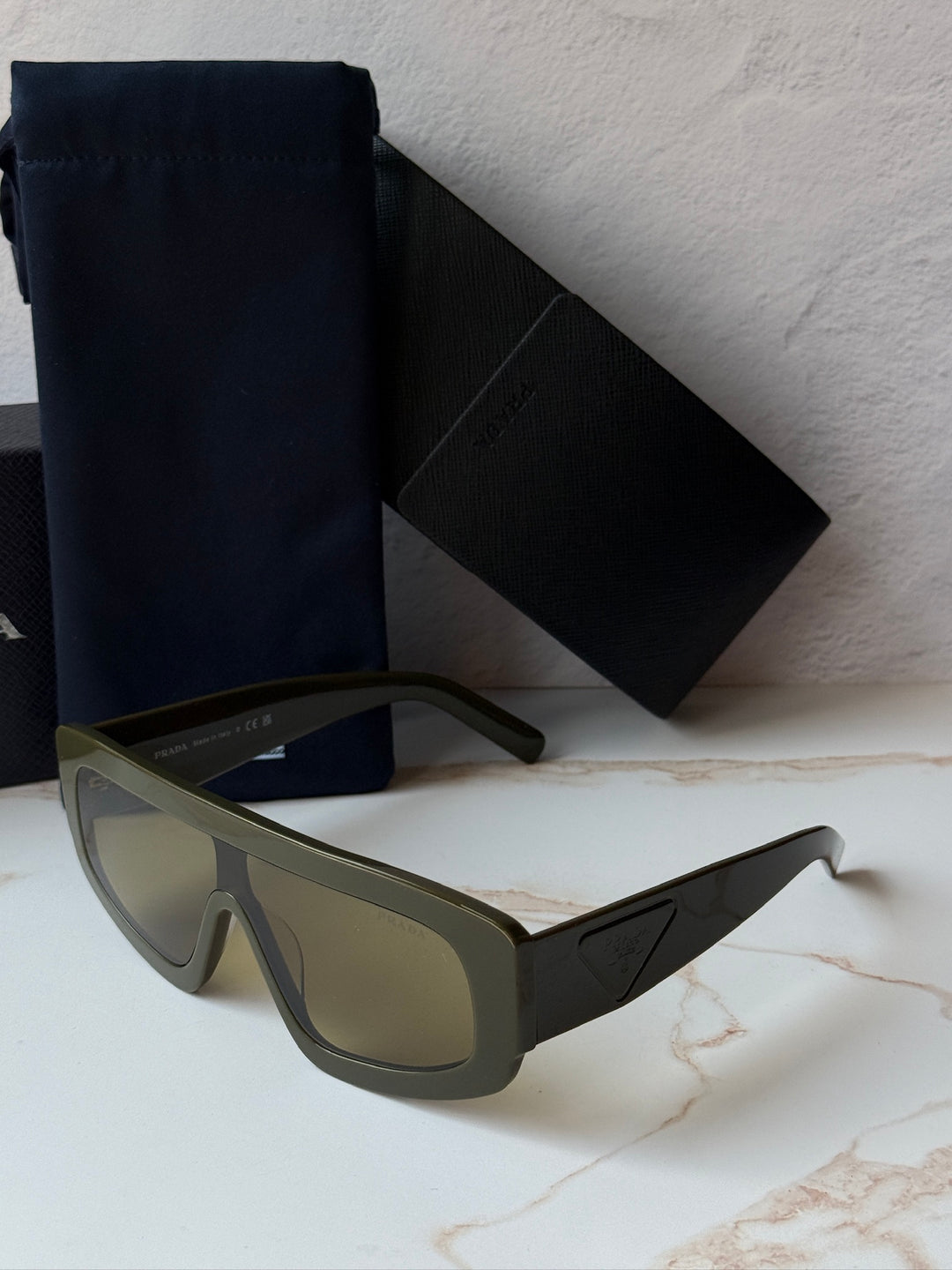 Prada PR D10S Sunglasses in Olive Green
