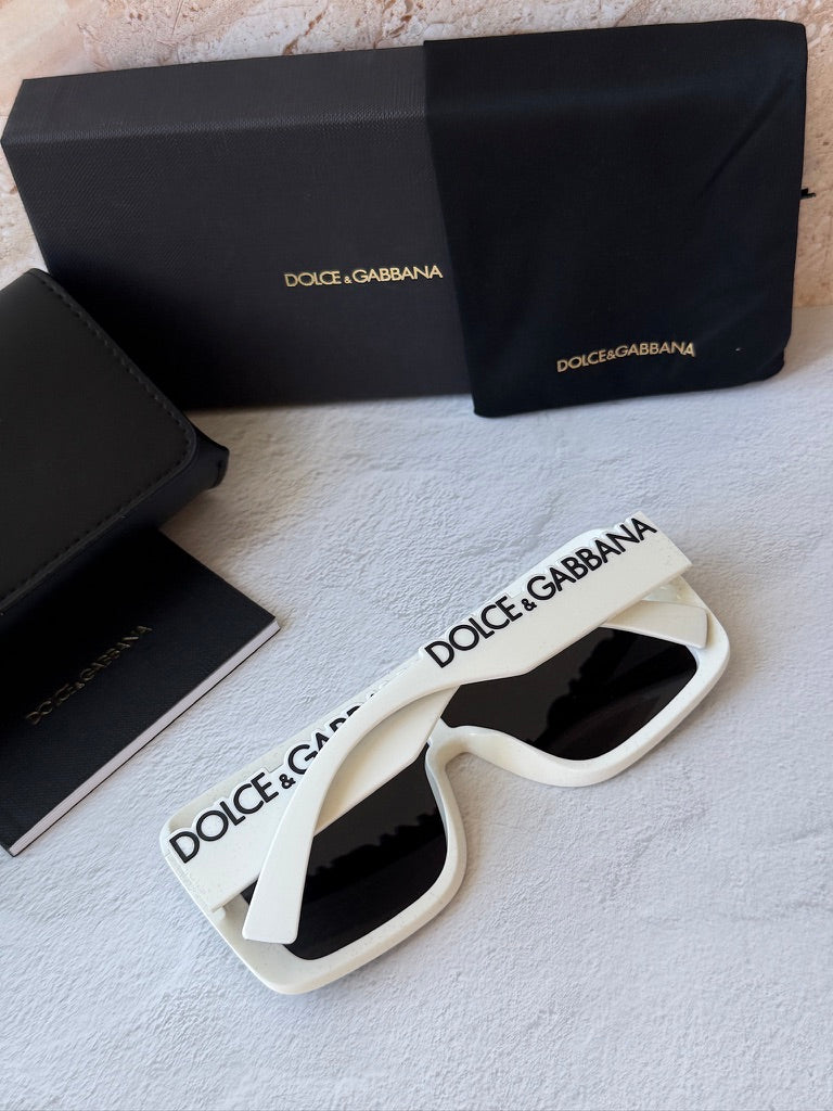 Dolce Gabbana DG6204 Oversized Mask White Sunglasses