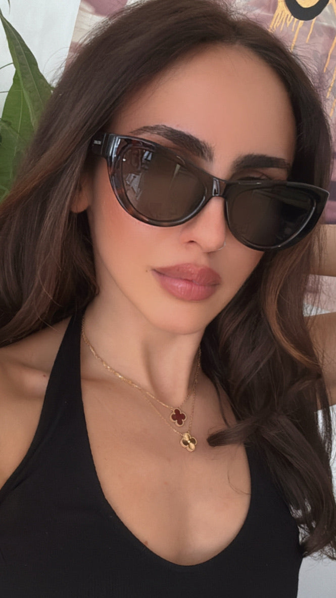 Saint Laurent SL676 Cat Eye Sunglasses in Havana Brown