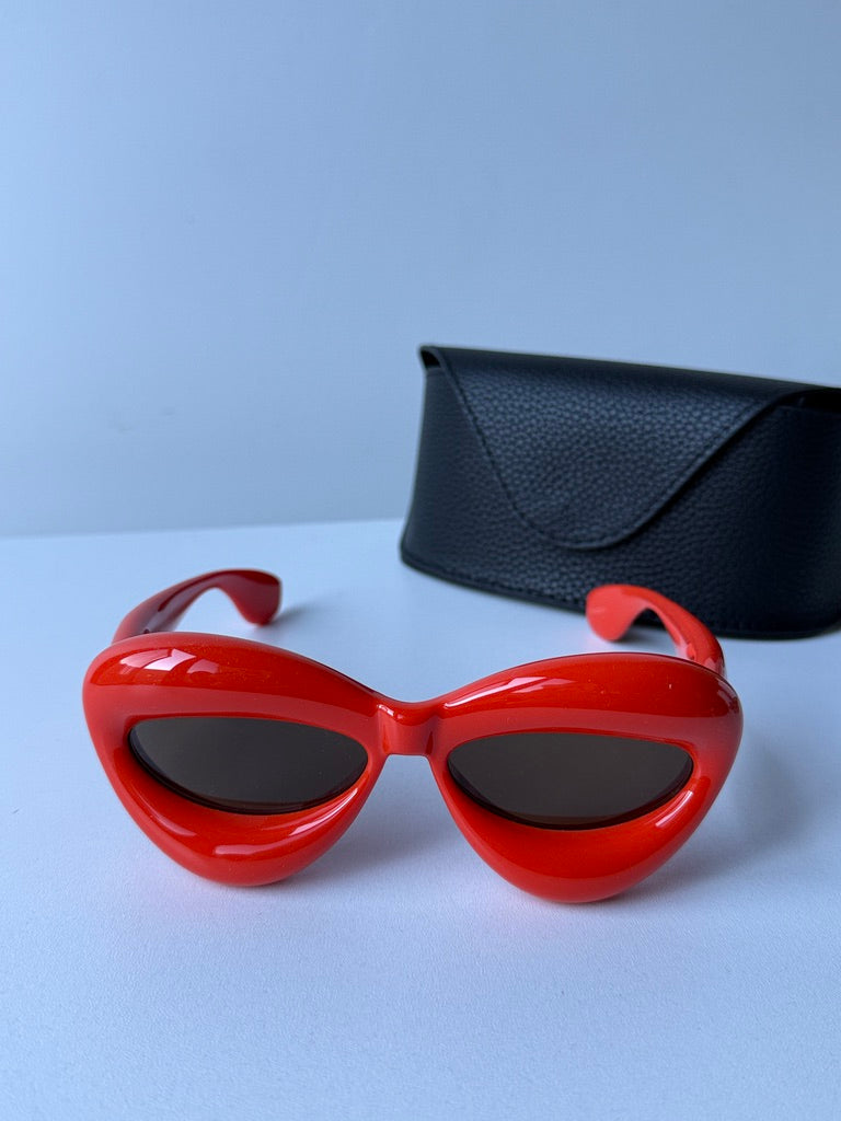 Loewe LW40097I Inflated Cat Eye Sunglasses in Orange