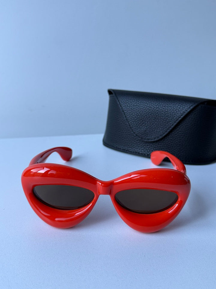 Loewe LW40097I Inflated Cat Eye Sunglasses in Orange