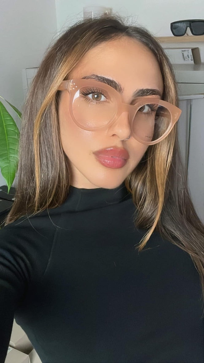 Celine CL50003I Monturas de anteojos tipo ojo de gato gruesas en negro