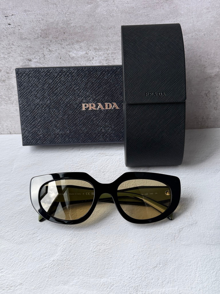 Prada PR D02S Cat Eye Sunglasses in Black Yellow