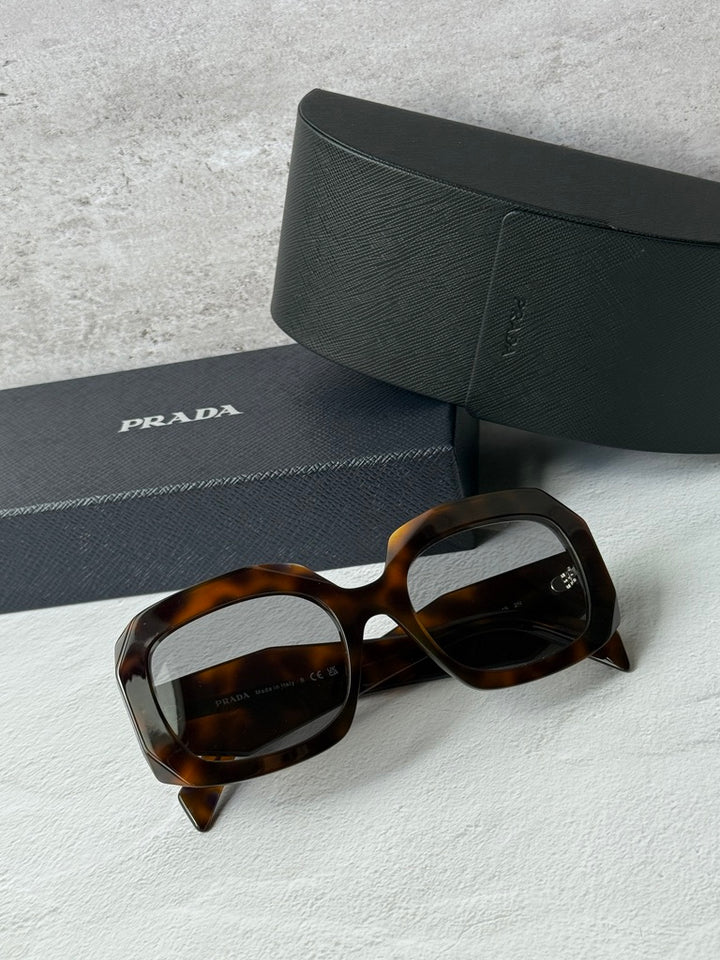 Prada PR B23S Thick Rim Sunglasses in Brown
