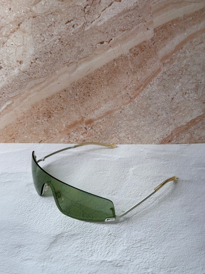 Gucci GG1561S Shield Sunglasses in Green Monogram Logo