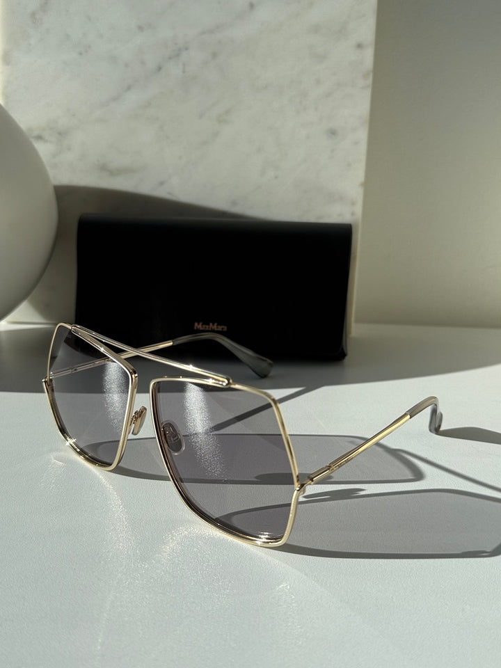 Max Mara MM0006/S Elsa Oversized Sunglasses in Gold Smoke