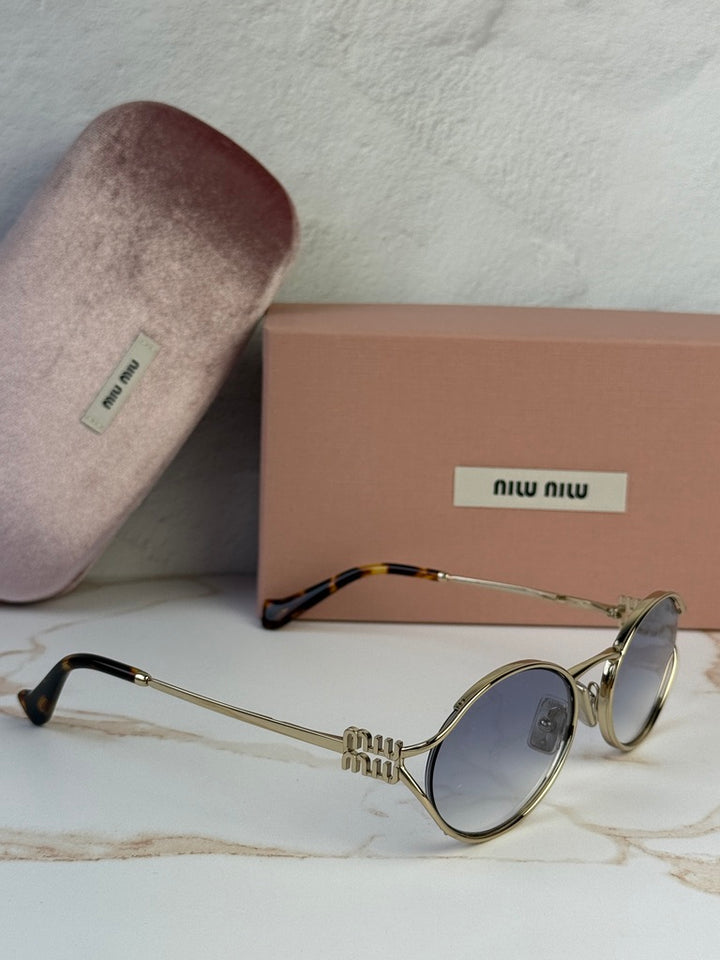 Miu Miu MU52YS Gafas de sol de metal dorado